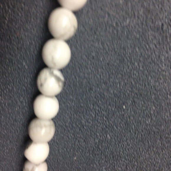 Shira Melody Magnolia Necklace Tassel Turquoise Blue Royal White Marbled BoHo - Picture 3 of 11